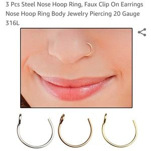 3 piece fake nose rings